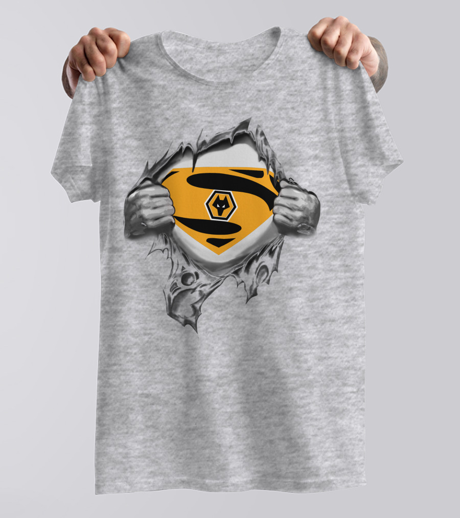Wolverhampton Wanderers Superman Shield Logo Tear T-Shirt