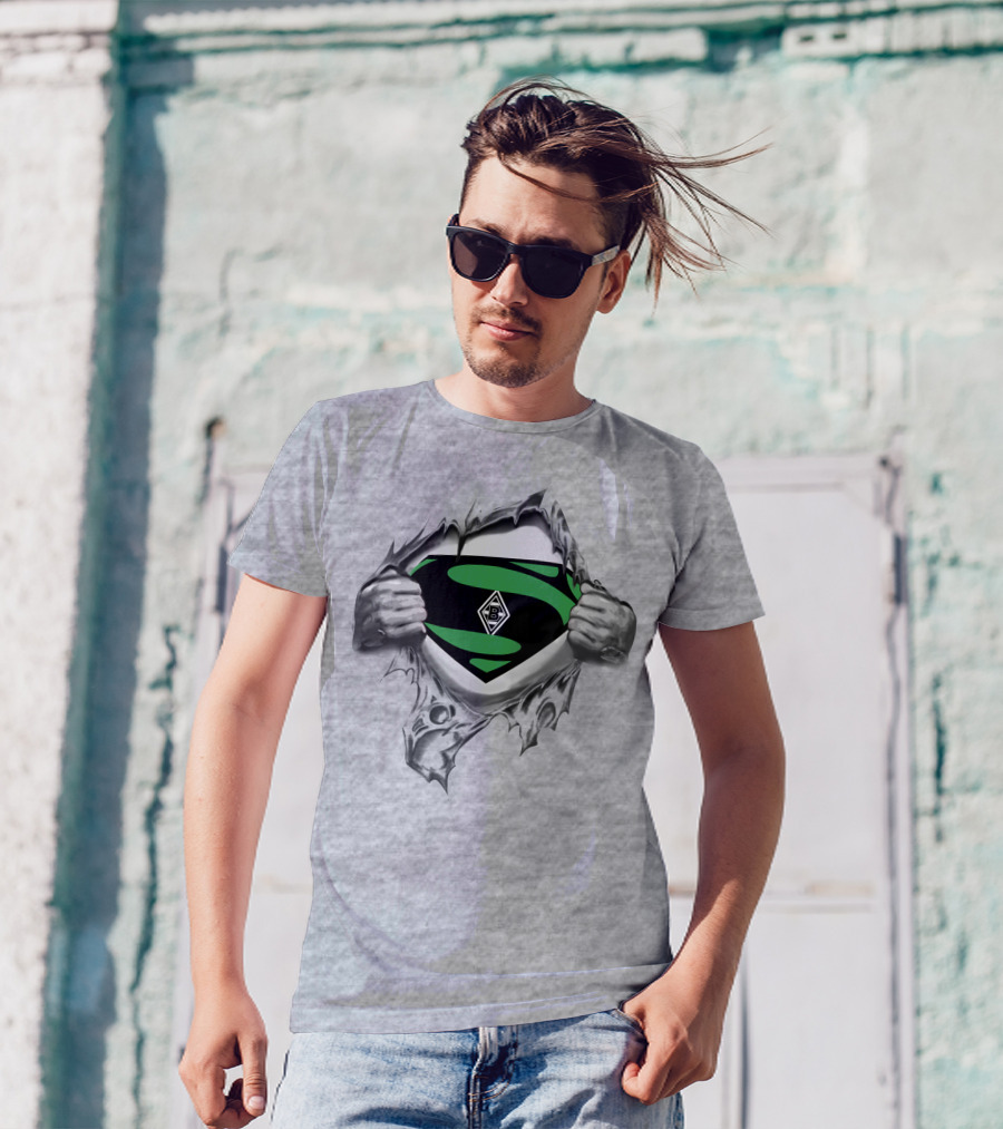 Borussia Mönchengladbach Superman Logo DFL Emerald Shield T-Shirt