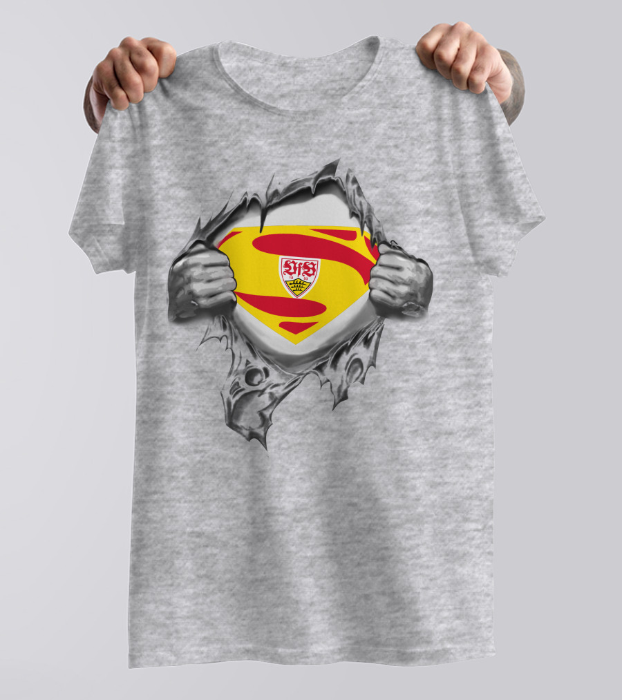 VfB Stuttgart Superman Shield Ripped Jersey T-Shirt