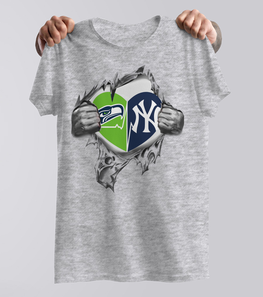 Seahawks Yankees Heart T-Shirt