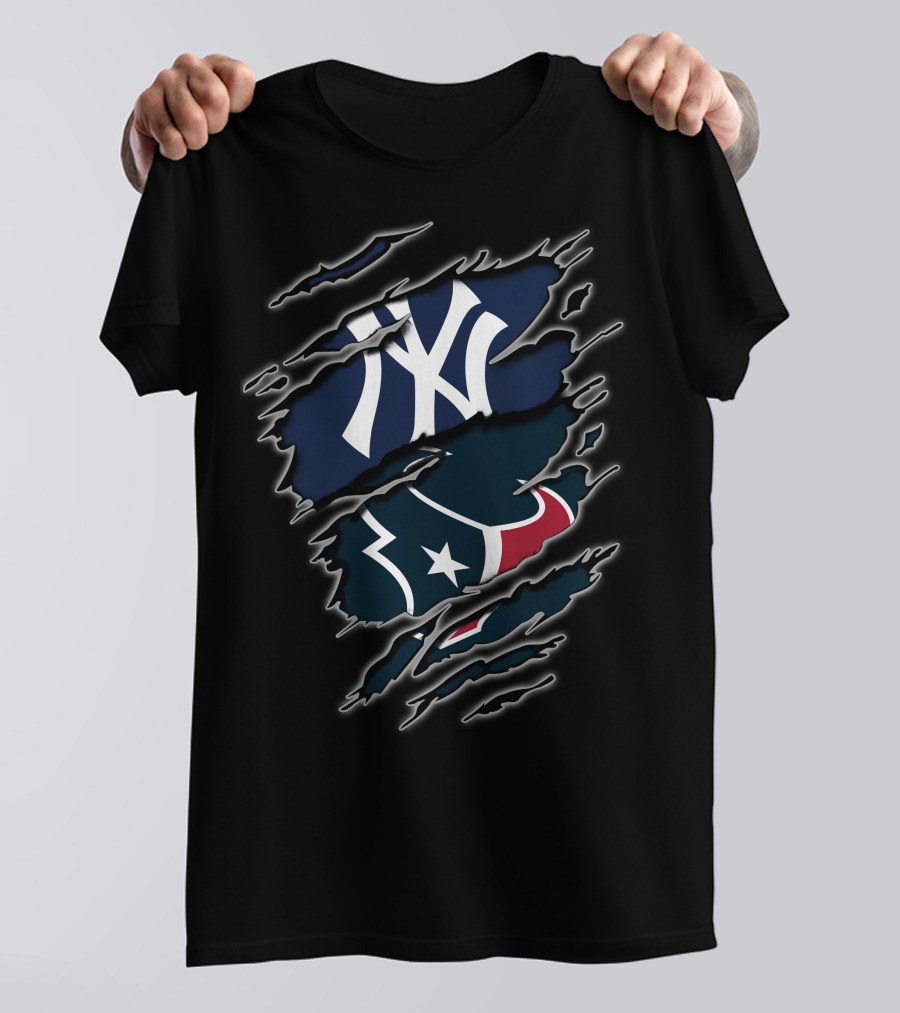 Yankees Texans Themed Logo Fusion T-Shirt