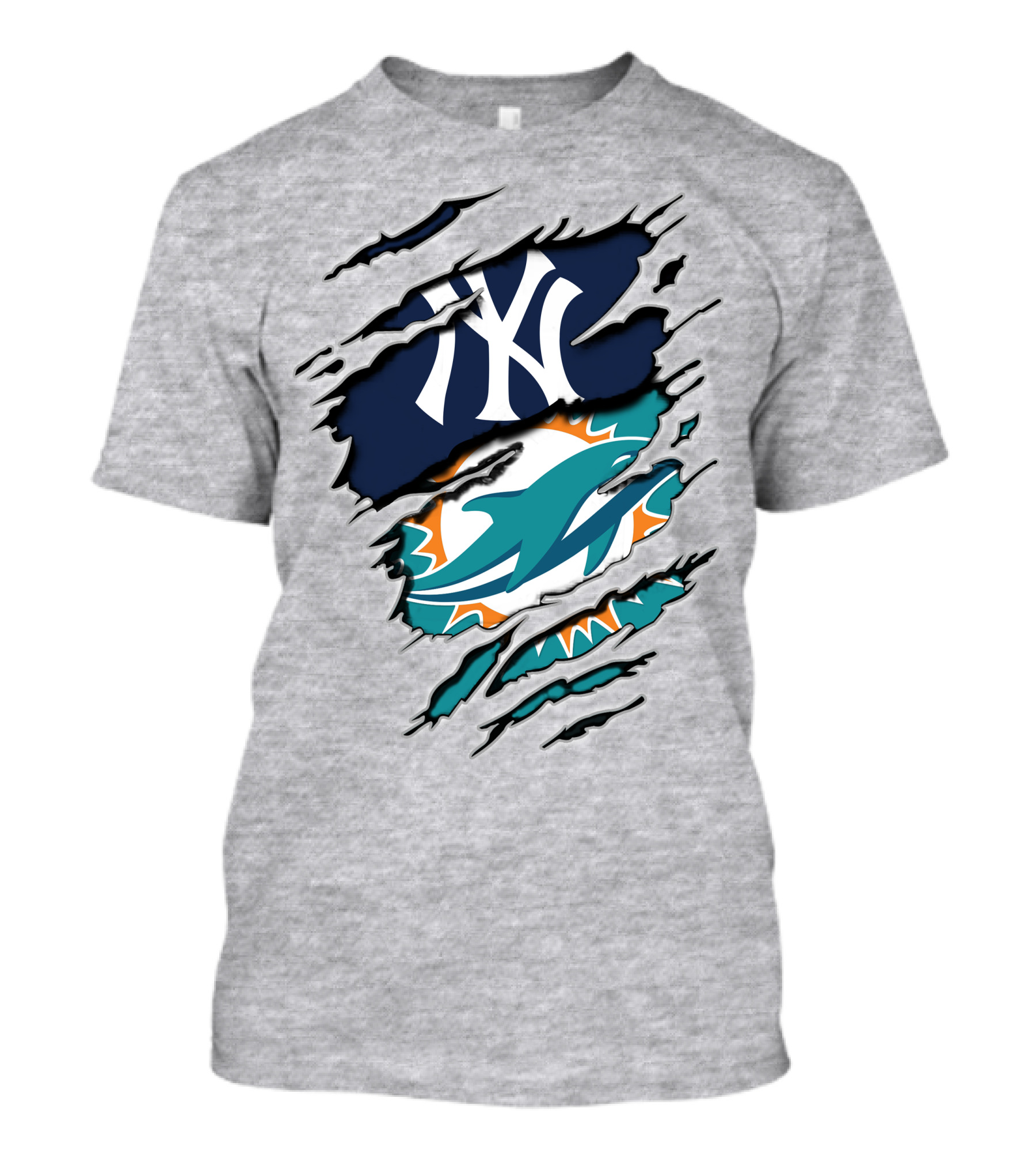 New York Yankees Miami Dolphins Torn Layered T-Shirt