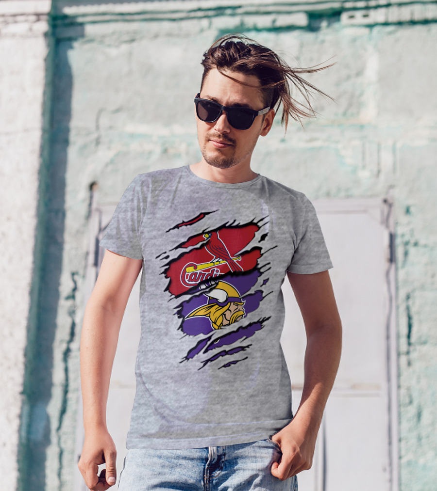 Minnesota Vikings And St. Louis Cardinals Crossover T-Shirt