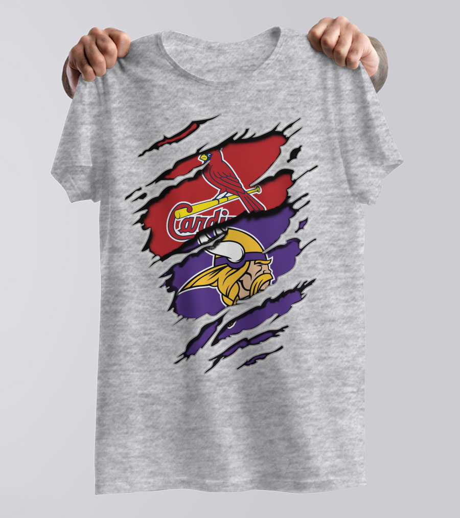 Minnesota Vikings And St. Louis Cardinals Crossover T-Shirt