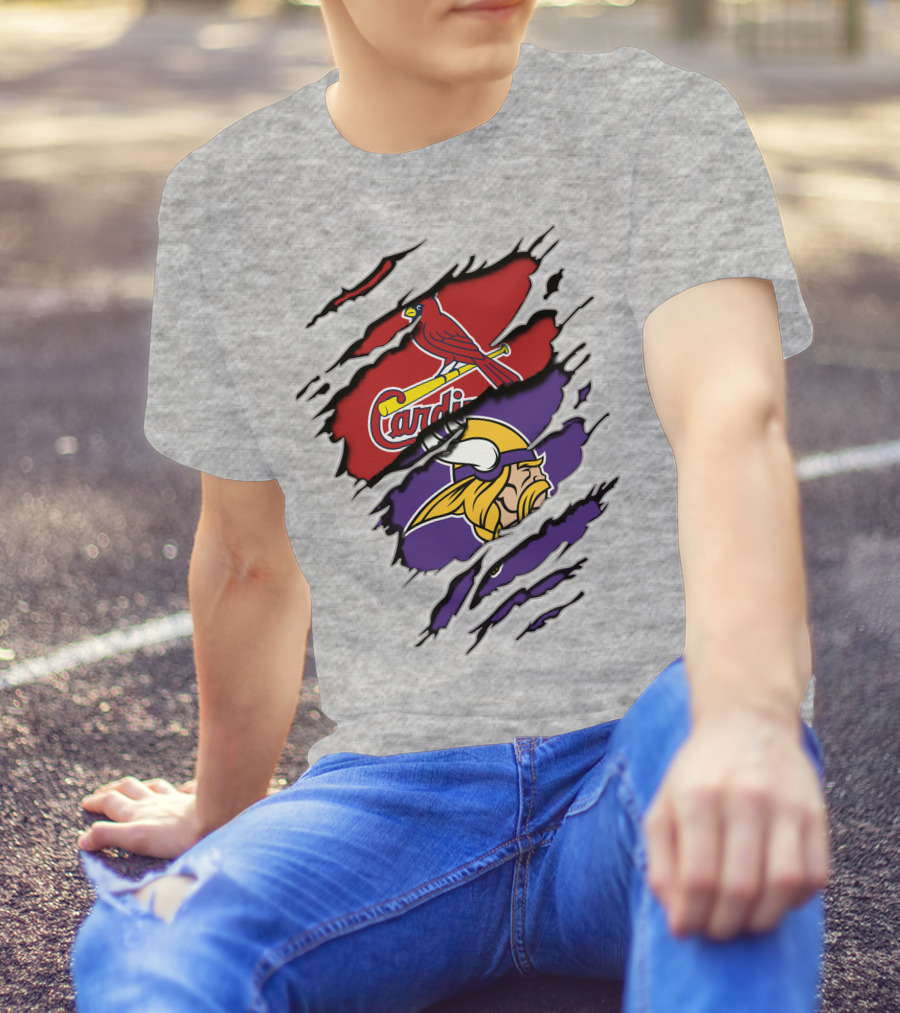 Minnesota Vikings And St. Louis Cardinals Crossover T-Shirt