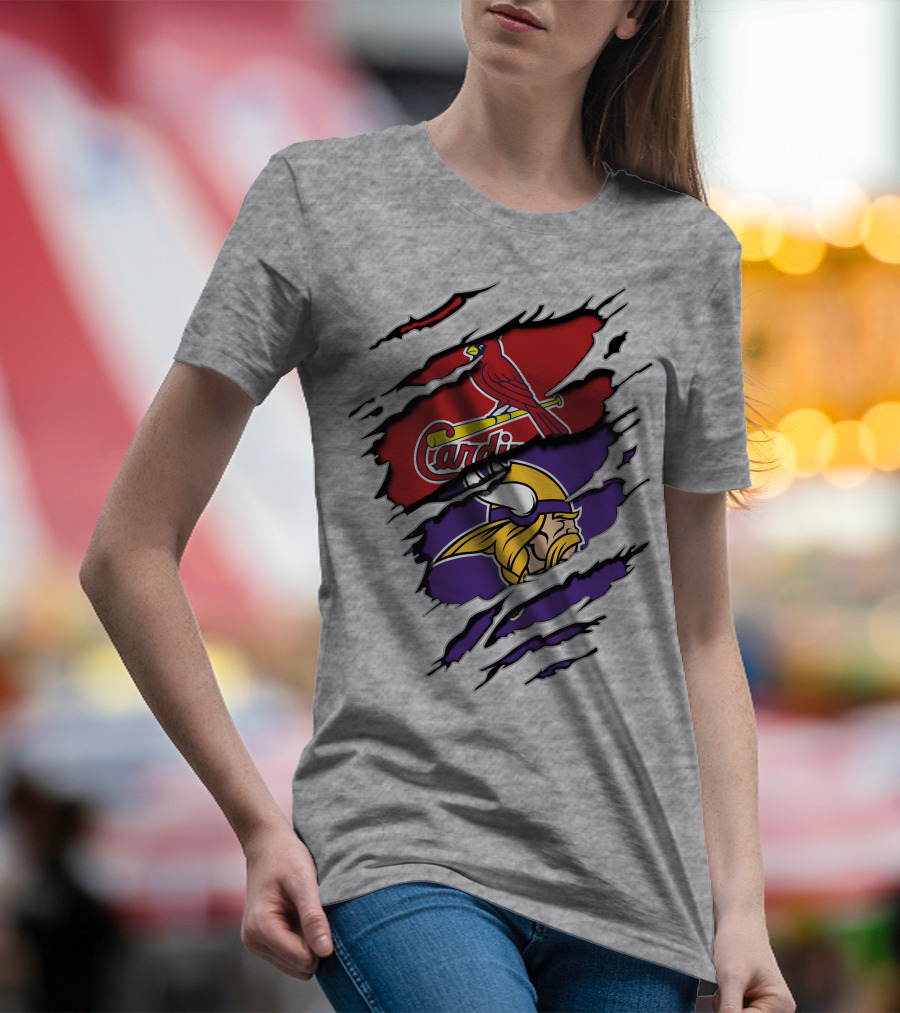 Minnesota Vikings And St. Louis Cardinals Crossover T-Shirt
