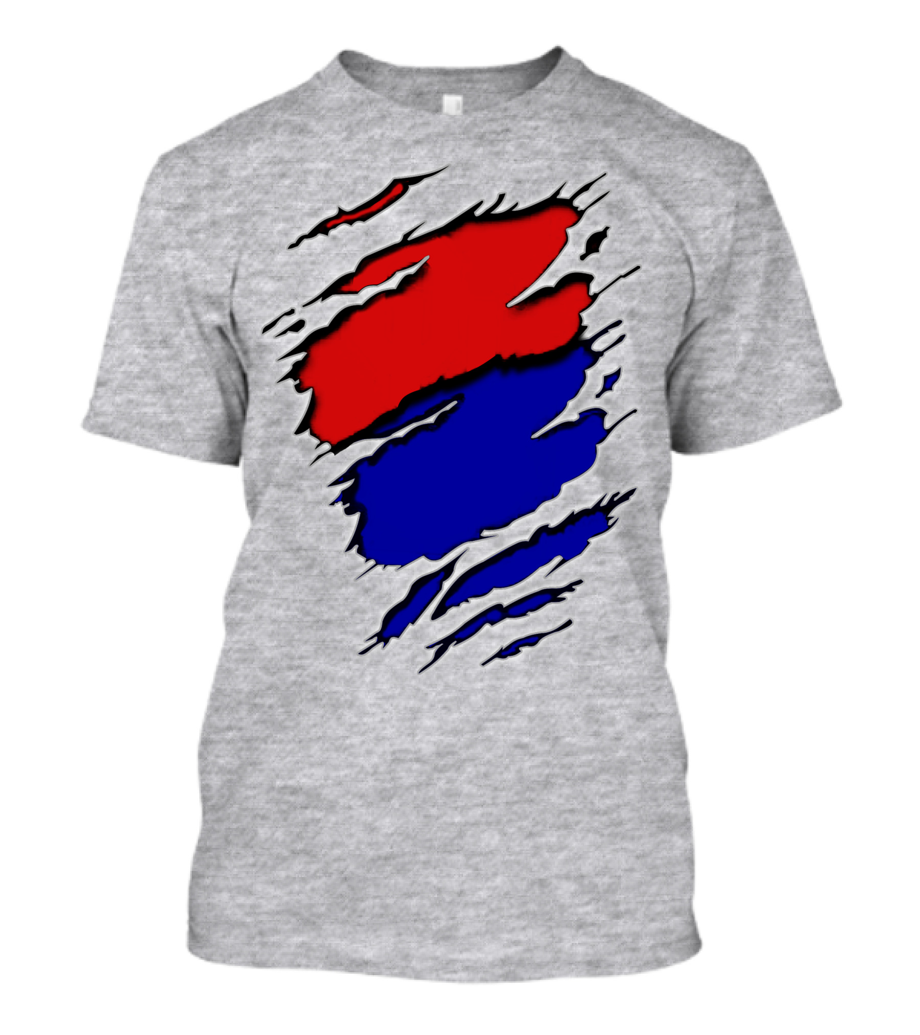 Buc Du Red Blue Claw Marks T-Shirt