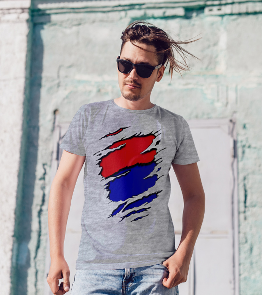 Buc Du Red Blue Claw Marks T-Shirt