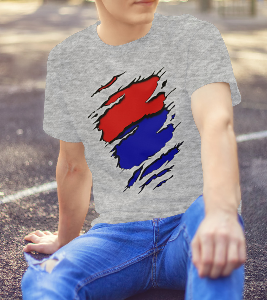 Buc Du Red Blue Claw Marks T-Shirt