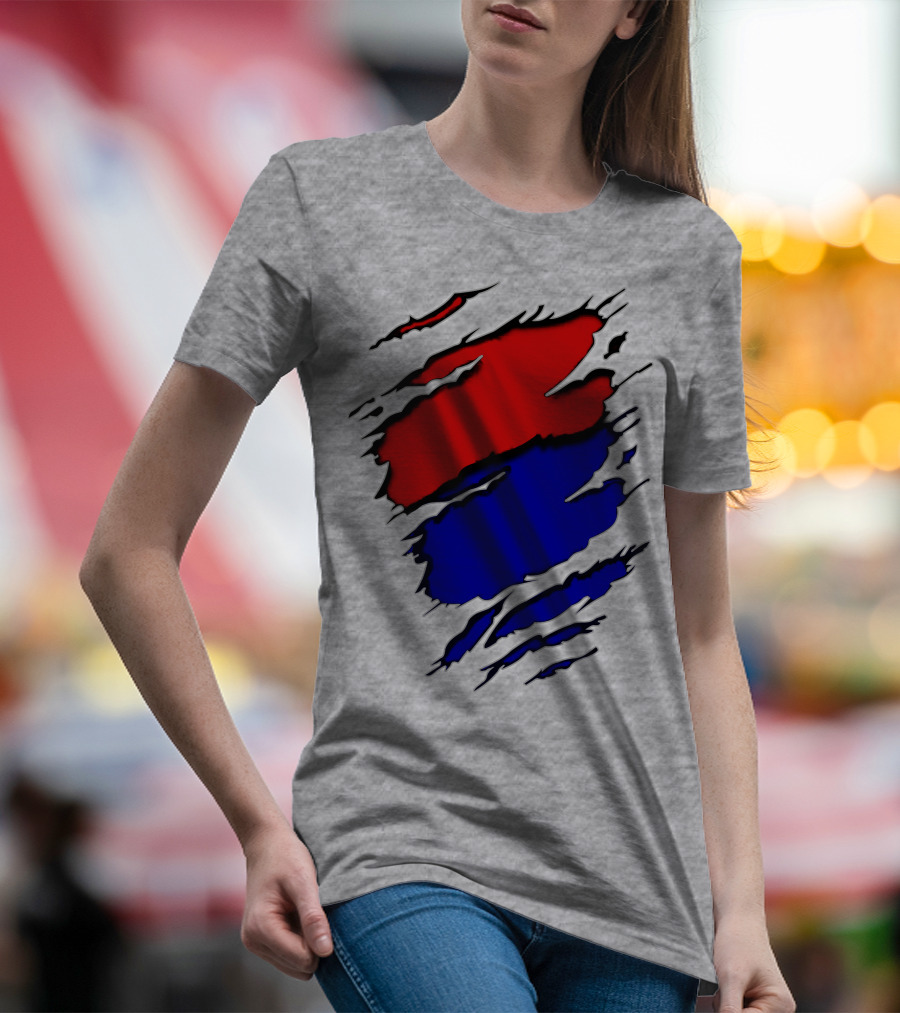 Buc Du Red Blue Claw Marks T-Shirt