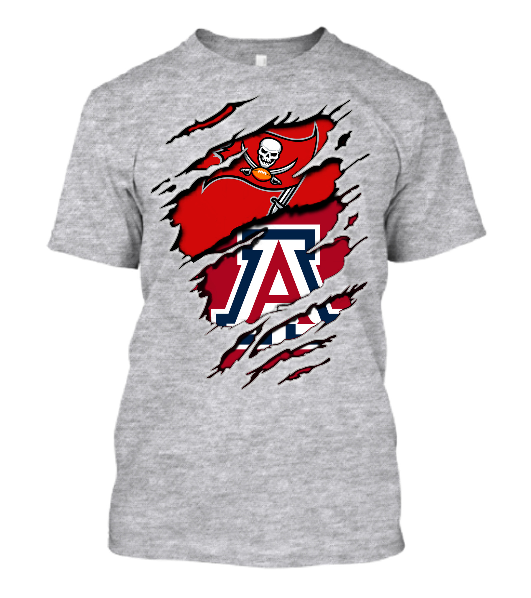 Buccaneers Arizona Wildcats Football Logo Crossover T-Shirt