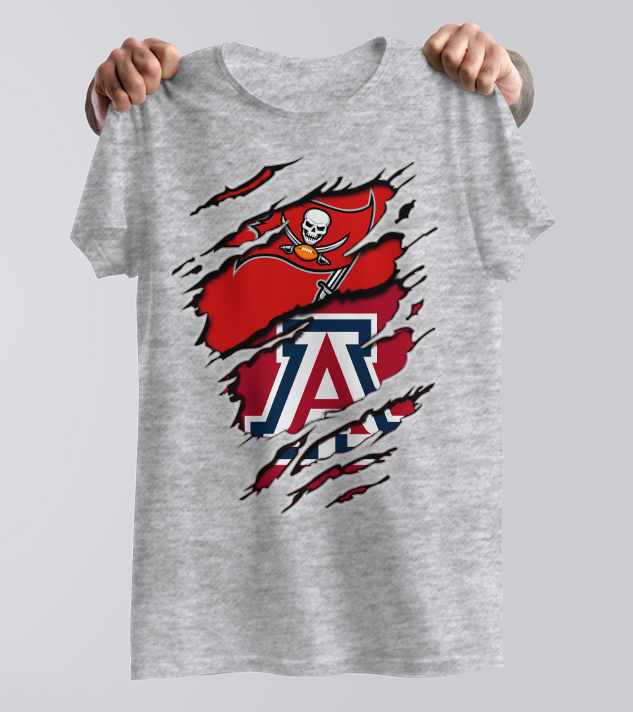 Buccaneers Arizona Wildcats Football Logo Crossover T-Shirt