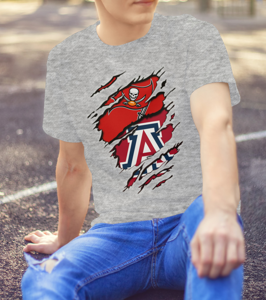 Buccaneers Arizona Wildcats Football Logo Crossover T-Shirt
