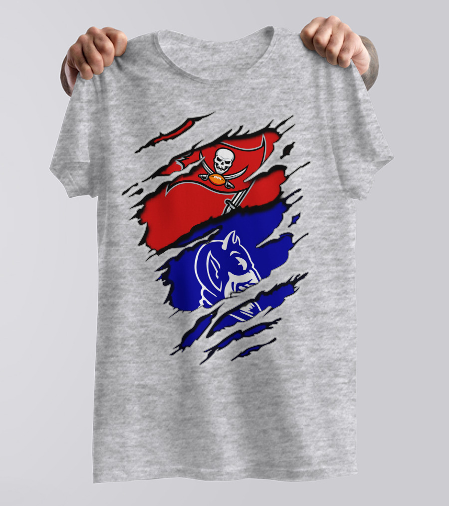 Buccaneers Duke Pirate Flag And Blue Devil Fusion T-Shirt