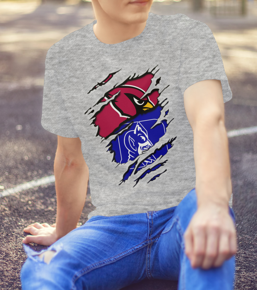 Cardinals And Duke Blue Devils Split T-Shirt