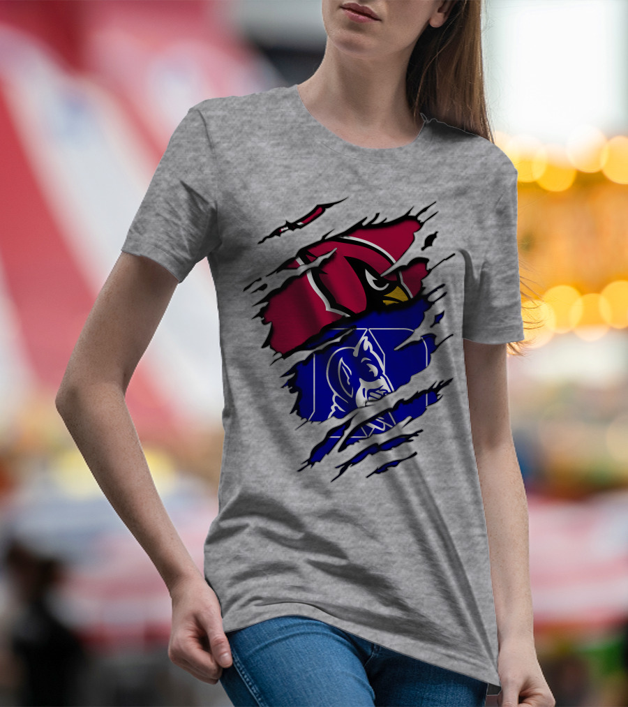 Cardinals And Duke Blue Devils Split T-Shirt