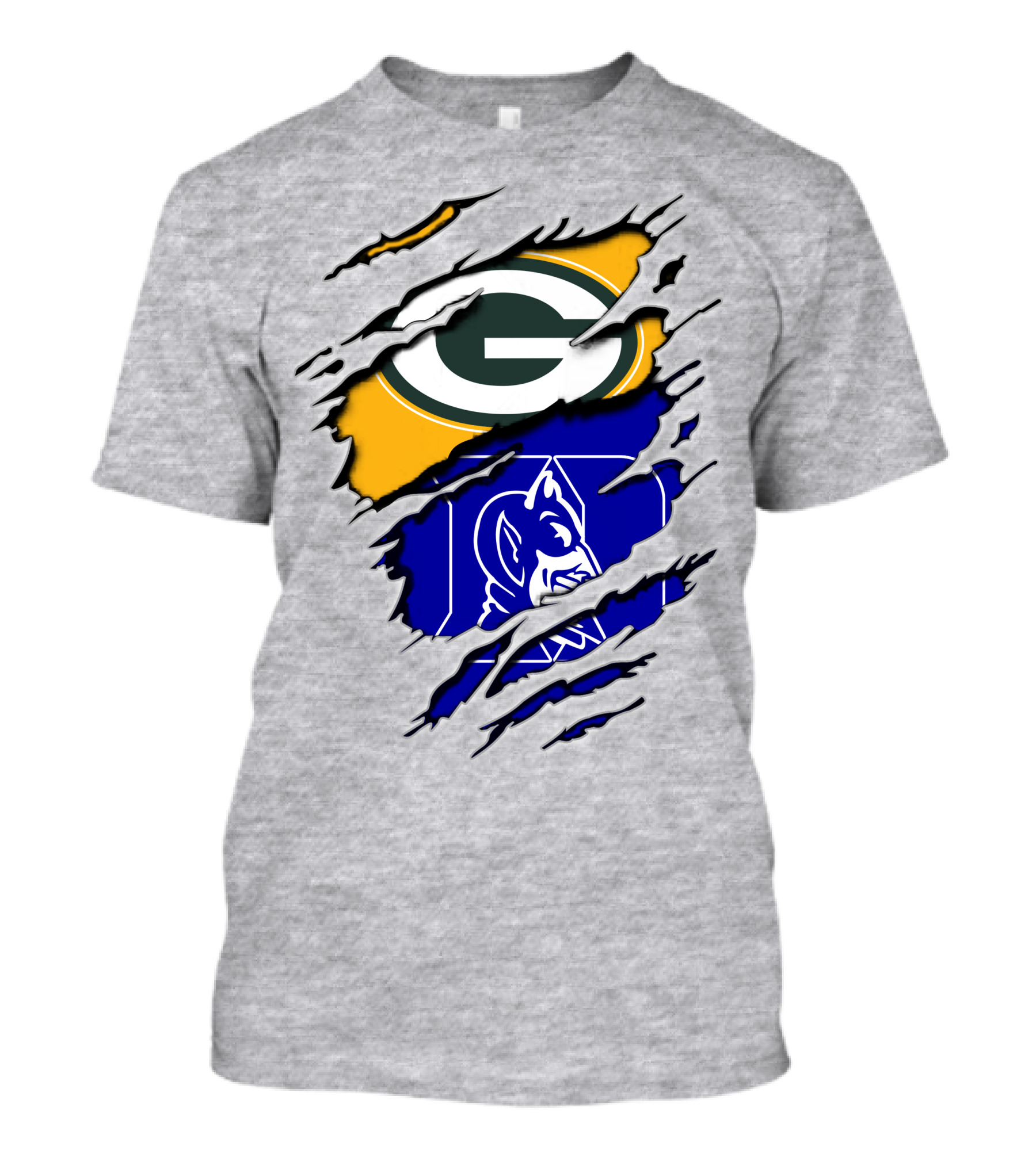Green Bay Packers Duke Blue Devils Fusion T-Shirt