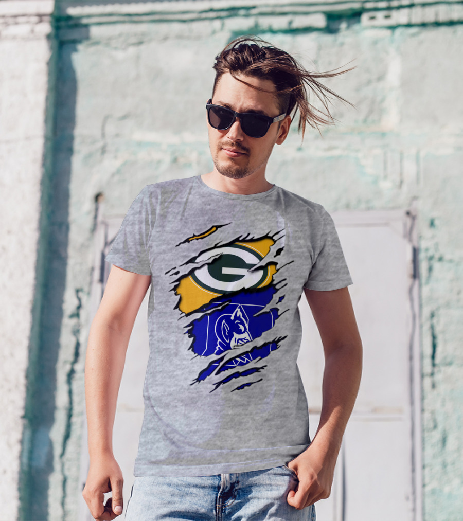 Green Bay Packers Duke Blue Devils Fusion T-Shirt