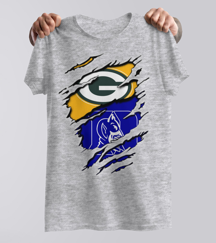 Green Bay Packers Duke Blue Devils Fusion T-Shirt