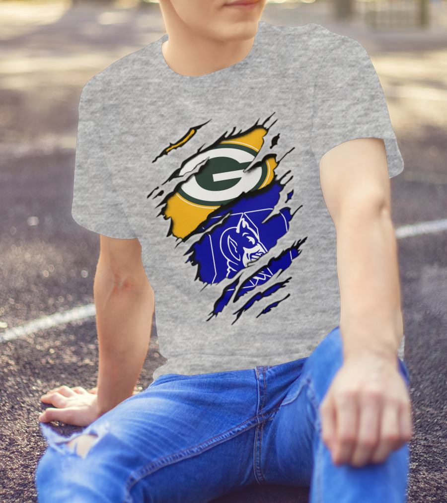 Green Bay Packers Duke Blue Devils Fusion T-Shirt