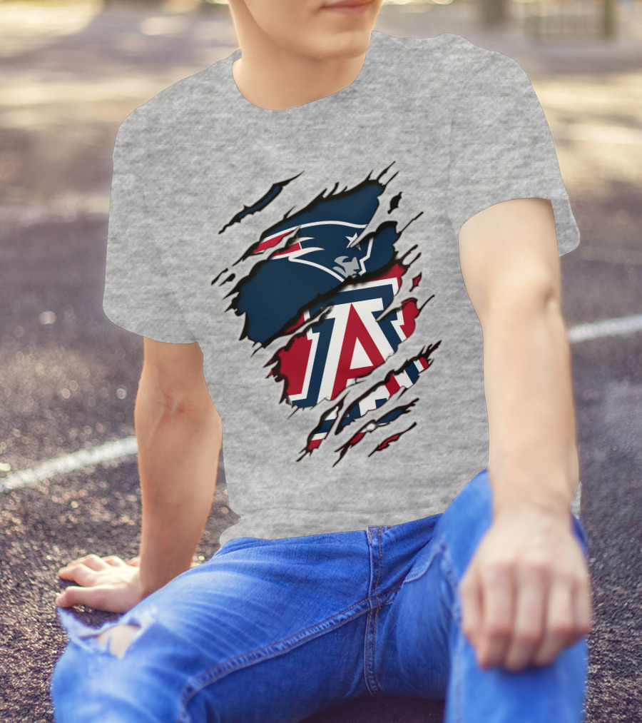 New England Patriots Arizona Wildcats Claw Rip T-Shirt