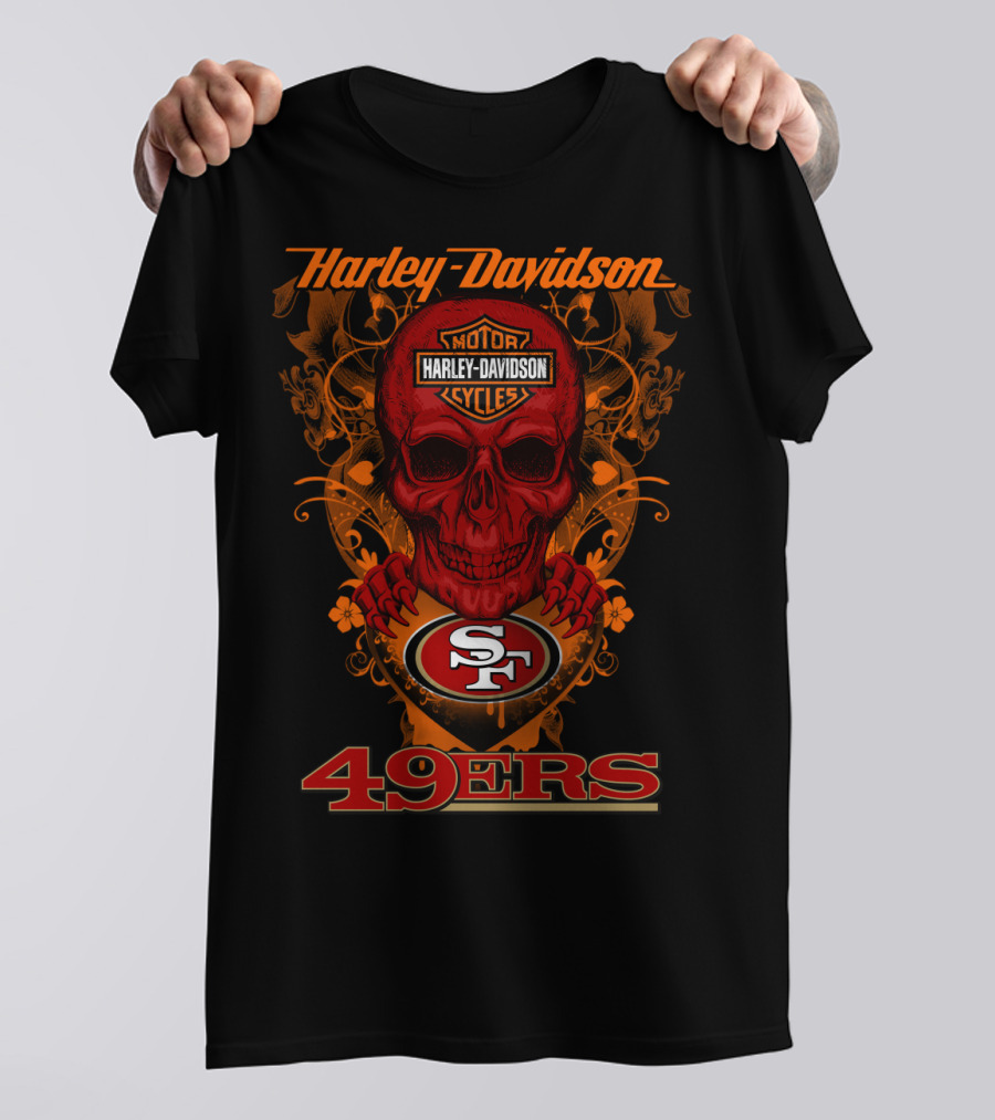 Harley Davidson San Francisco 49ers Skull T-Shirt