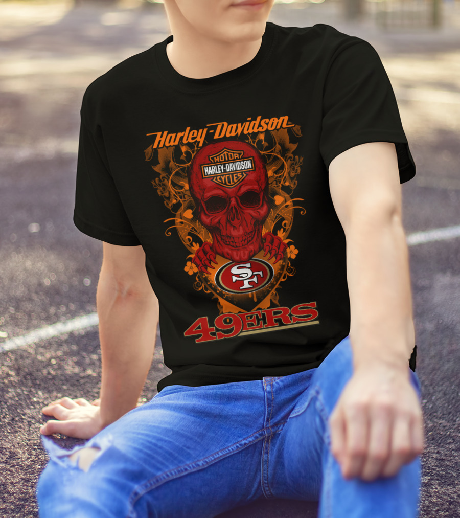 Harley Davidson San Francisco 49ers Skull T-Shirt