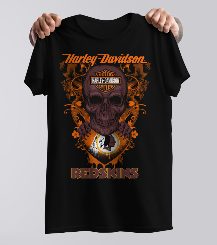 Harley Davidson Redskins Skull T-Shirt