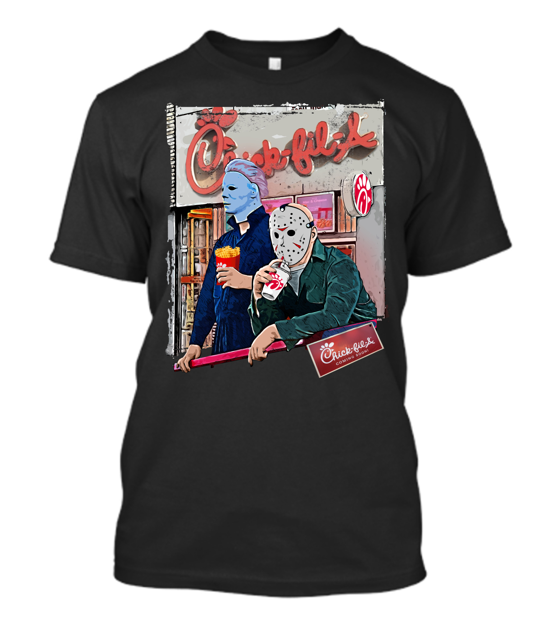 Chick-fil-A Halloween Horror Icons Eating T-Shirt