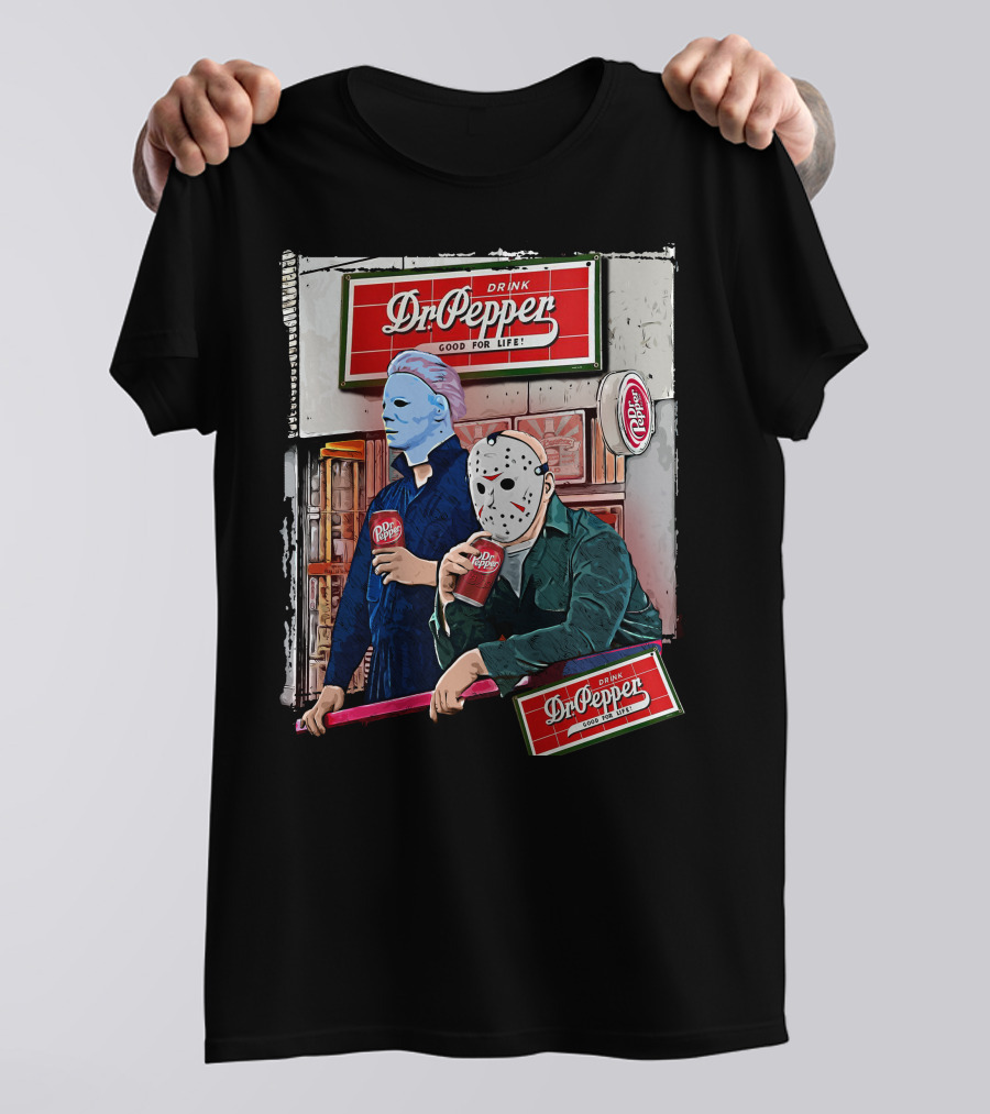 Dr Pepper Halloween Horror Movie Icons T-Shirt