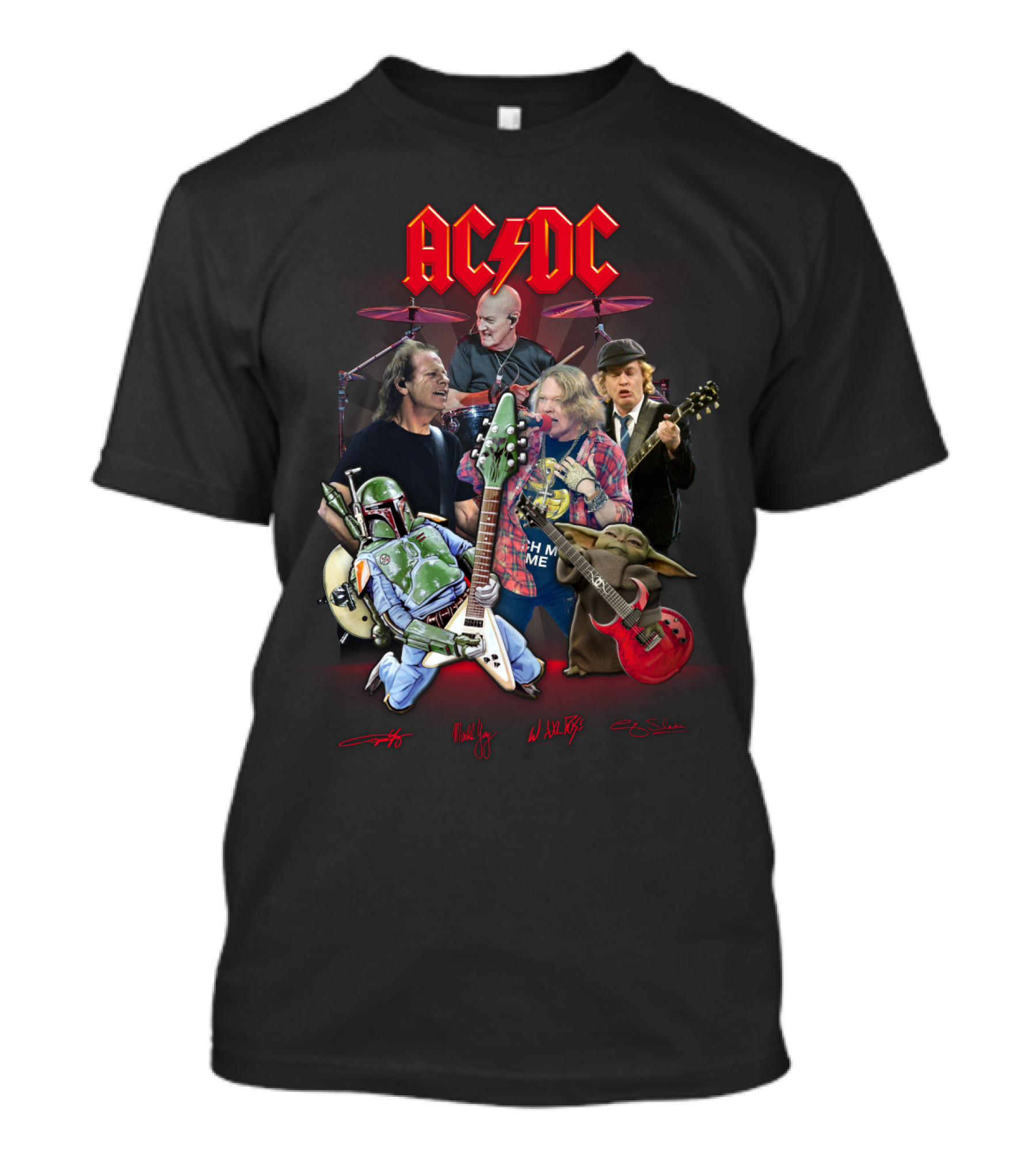Ac Dc Star Wars Crossover Featuring Boba Fett And Grogu T-Shirt
