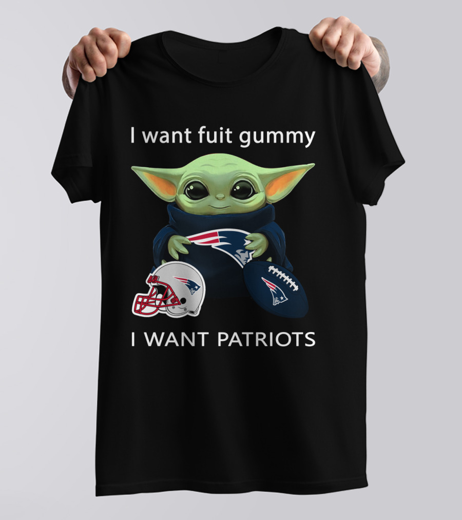 Fuit Gummy Baby Yoda Nfl New England Patriots T-Shirt