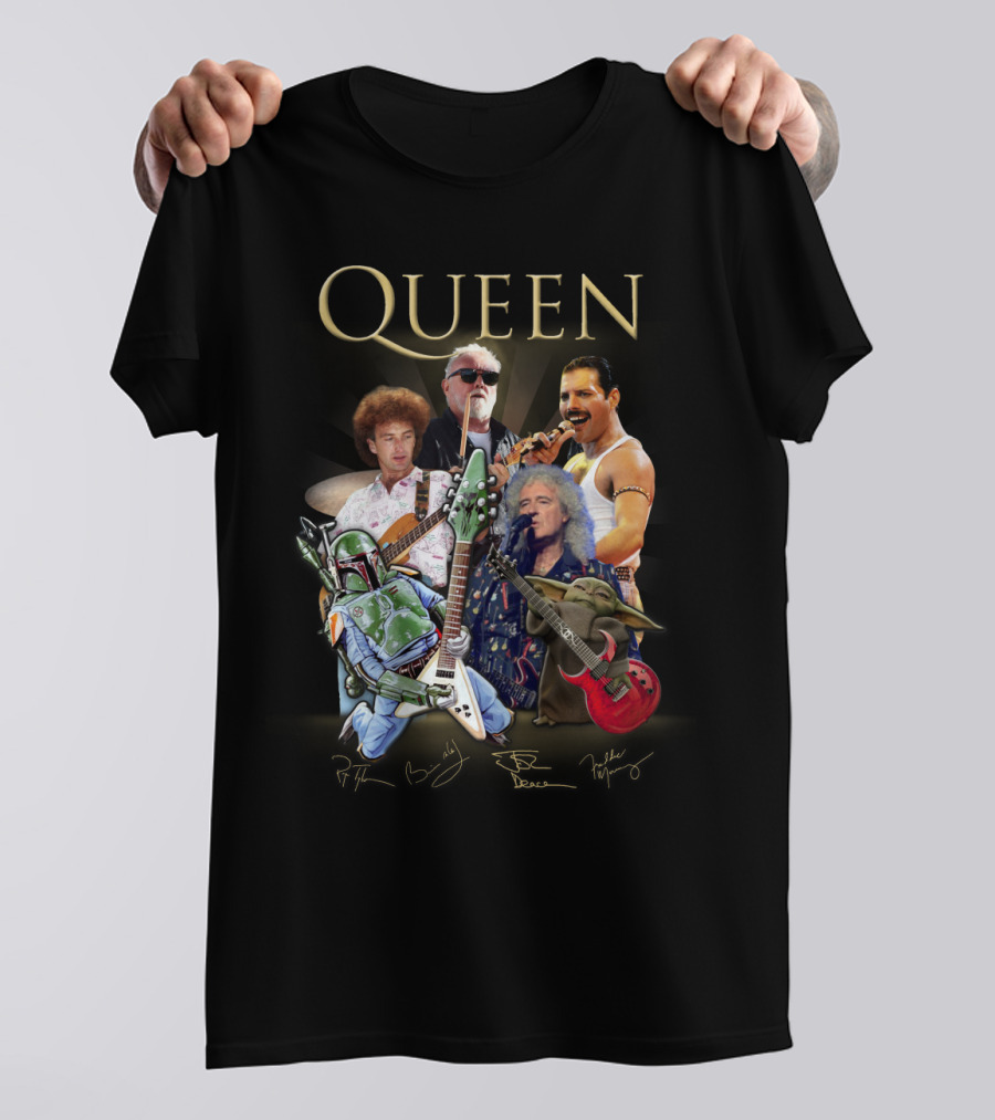 Queen 38 Band Boba Fett Baby Yoda Rock Legends T-Shirt