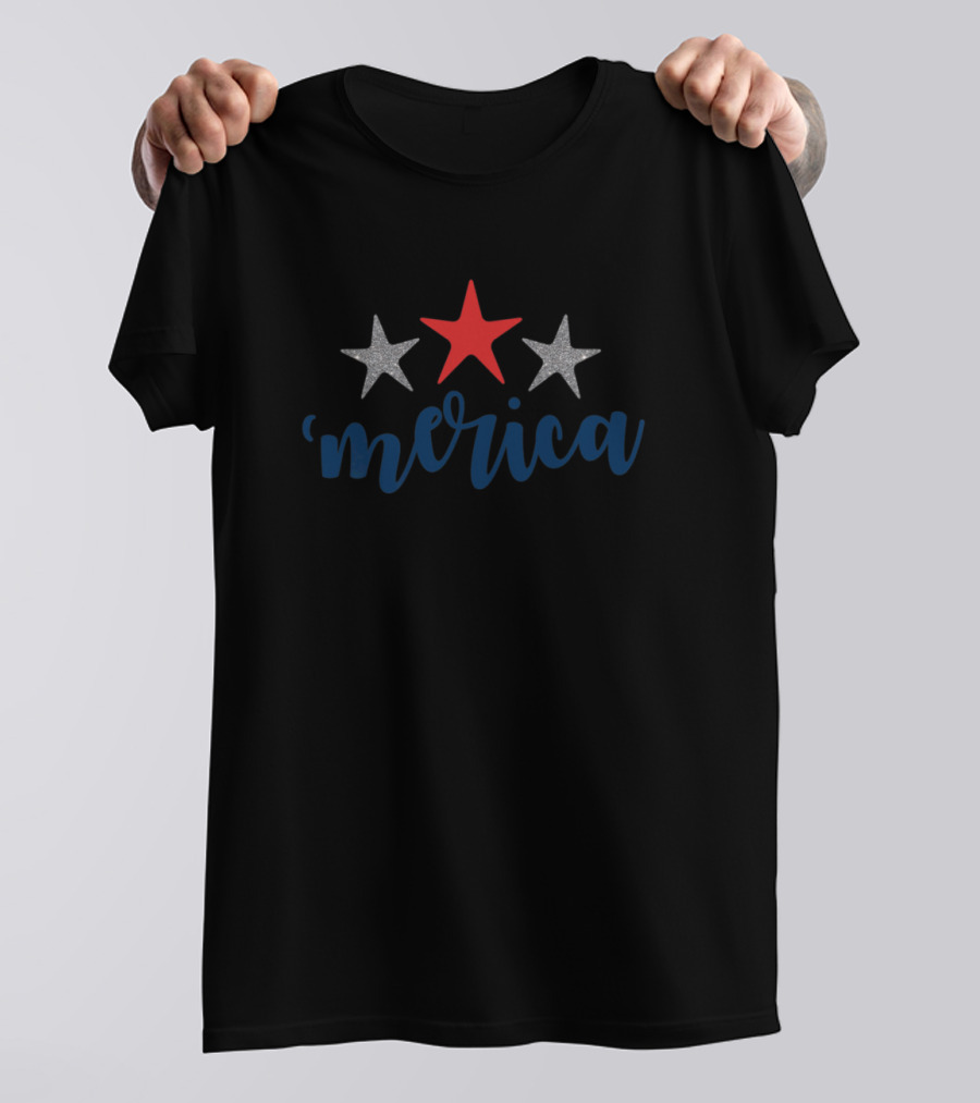'Merica Stars Patriotic Fourth Of July Flag T-Shirt