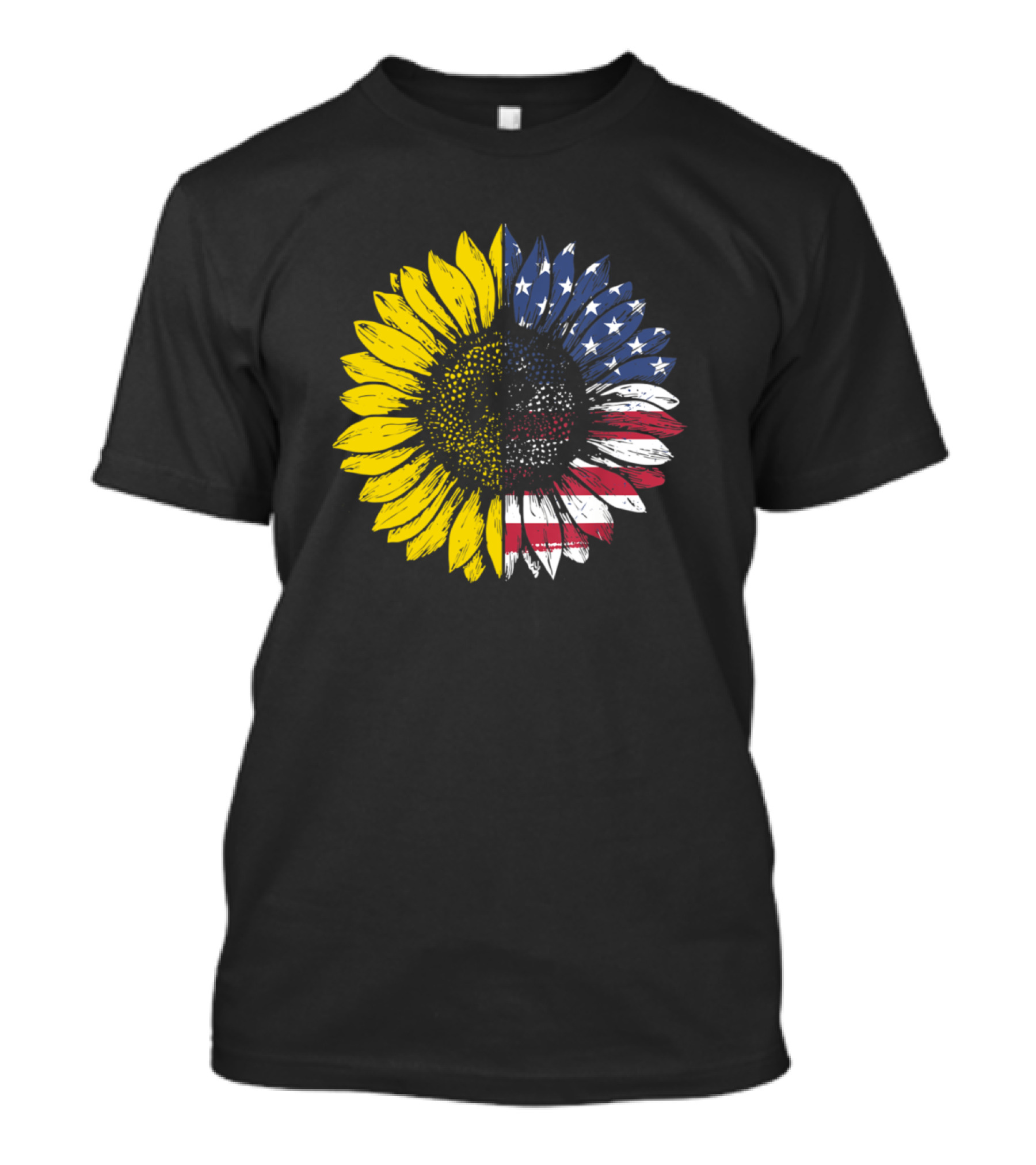 Patriotic Sunflower American Flag 4th Of July T-Shirt