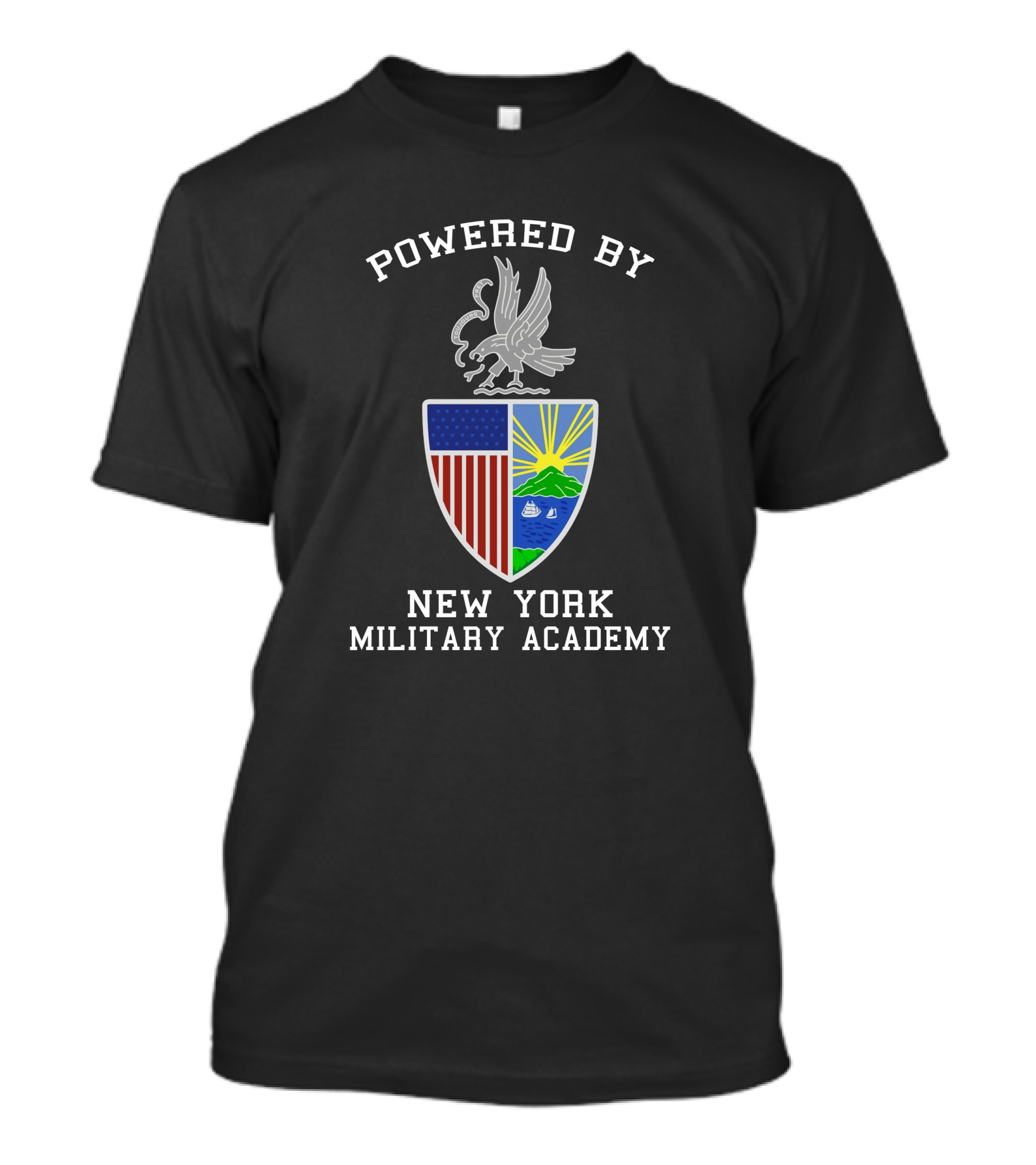 Powered By New York Military Academy Crest Shield T-Shirt