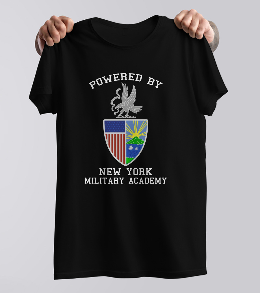 Powered By New York Military Academy Crest Shield T-Shirt