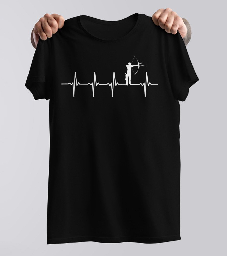Archery Heartbeat Bow Hunting Heartbeat Line For Archers And Hunting Lovers T-Shirt