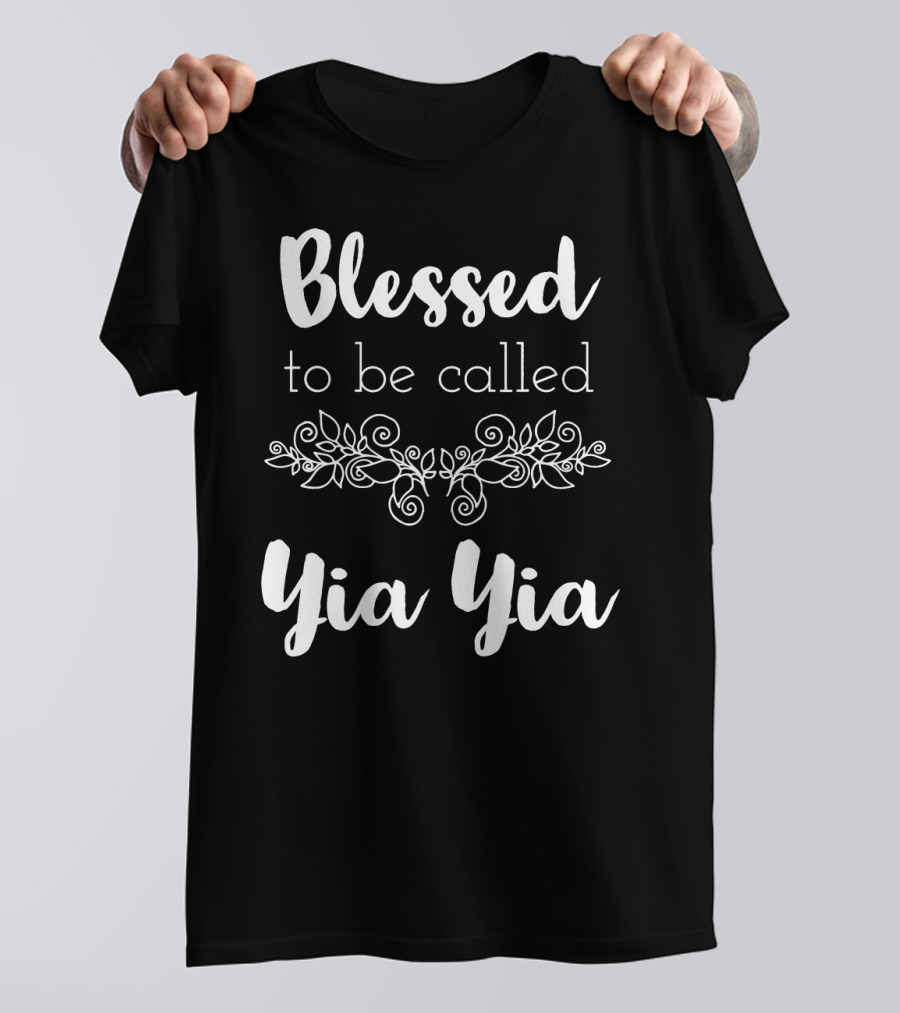 Blessed To Be Called Yia Yia Floral T-Shirt