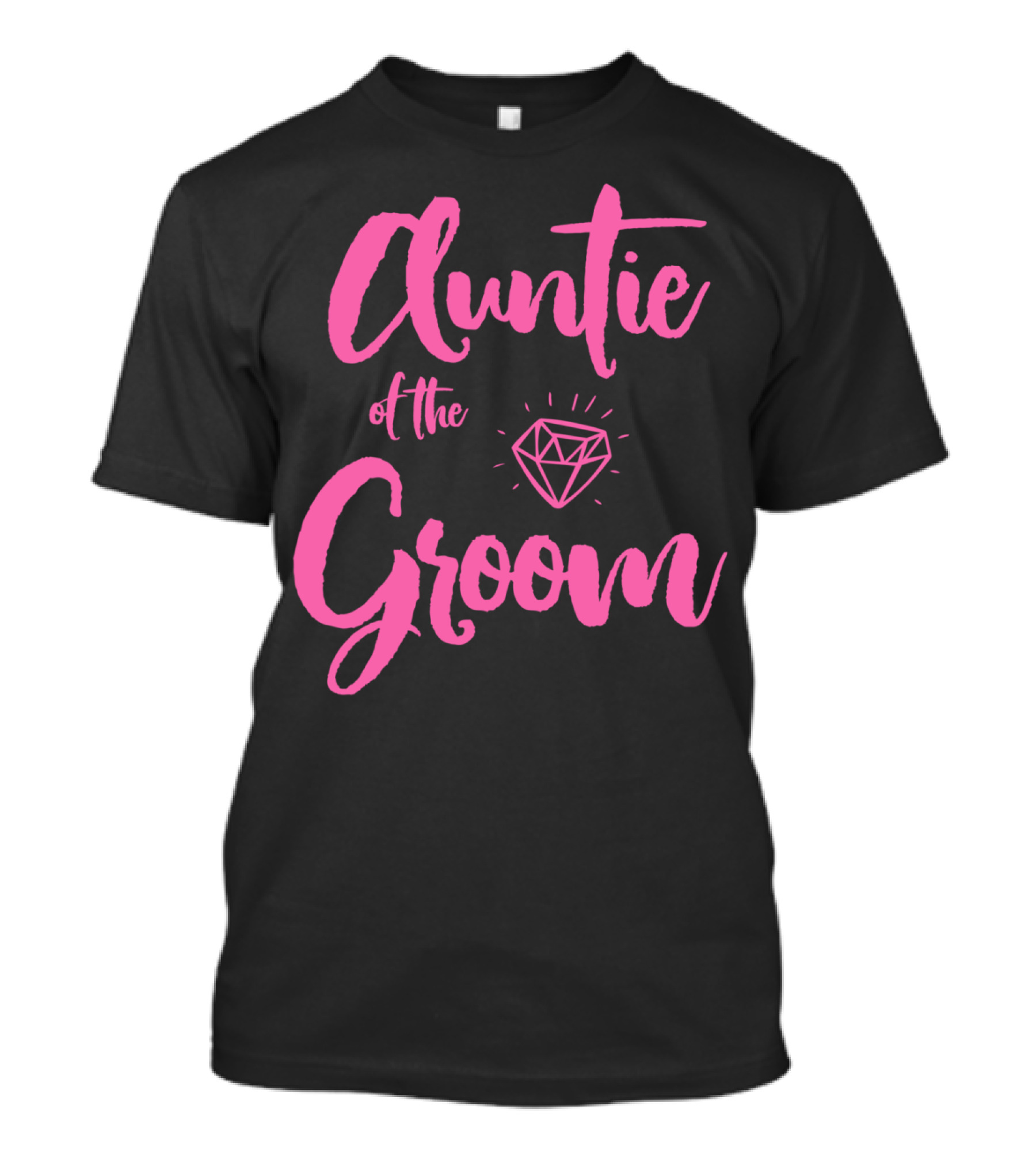 Auntie Of The Groom Pink Diamond Bridal Party T-Shirt