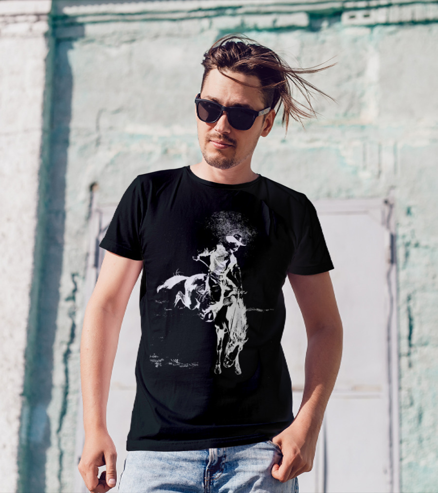 Cowboy Rodeo Horse Vintage Cowboy Riding A Horse T-Shirt