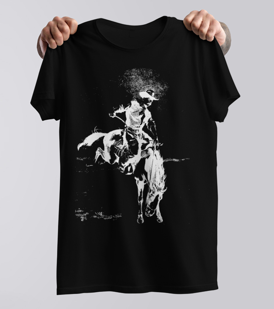 Cowboy Rodeo Horse Vintage Cowboy Riding A Horse T-Shirt