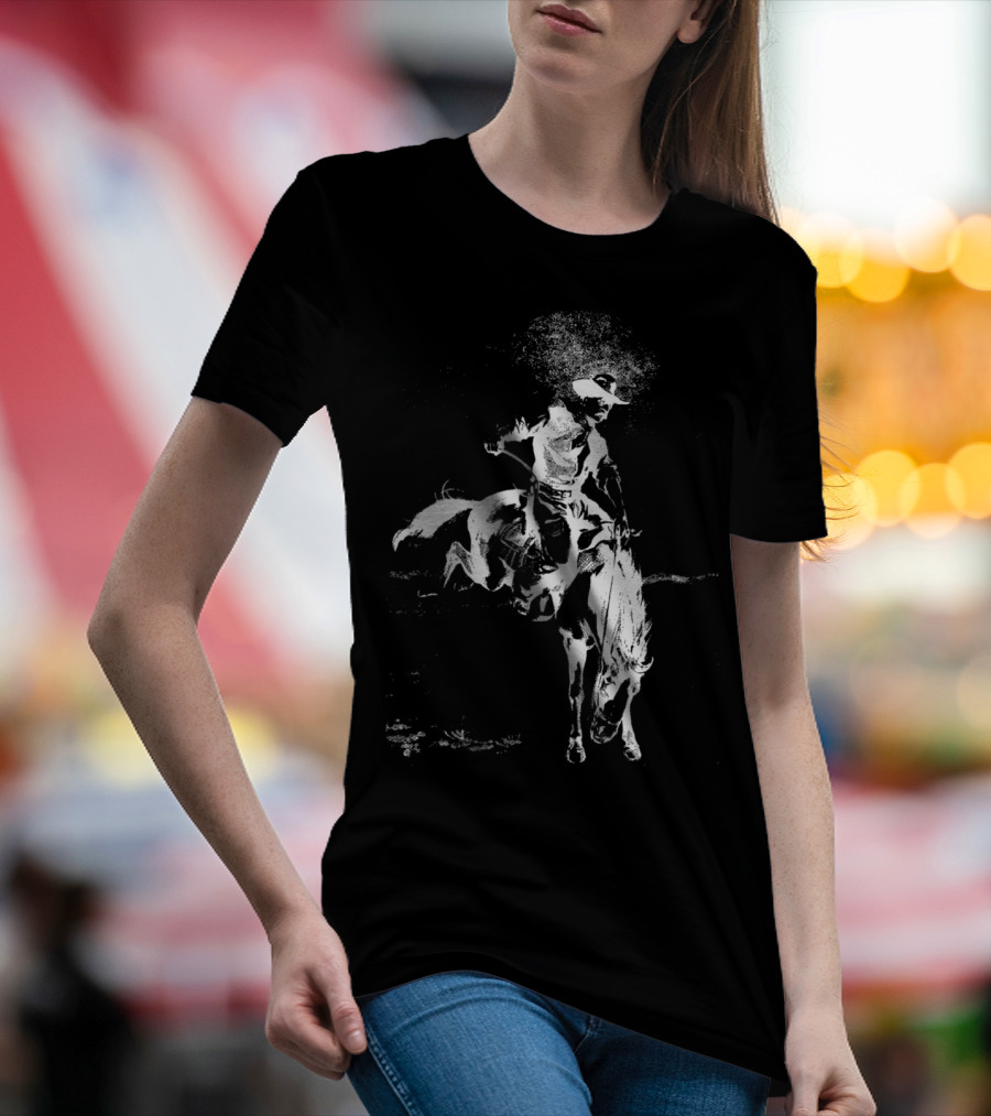 Cowboy Rodeo Horse Vintage Cowboy Riding A Horse T-Shirt