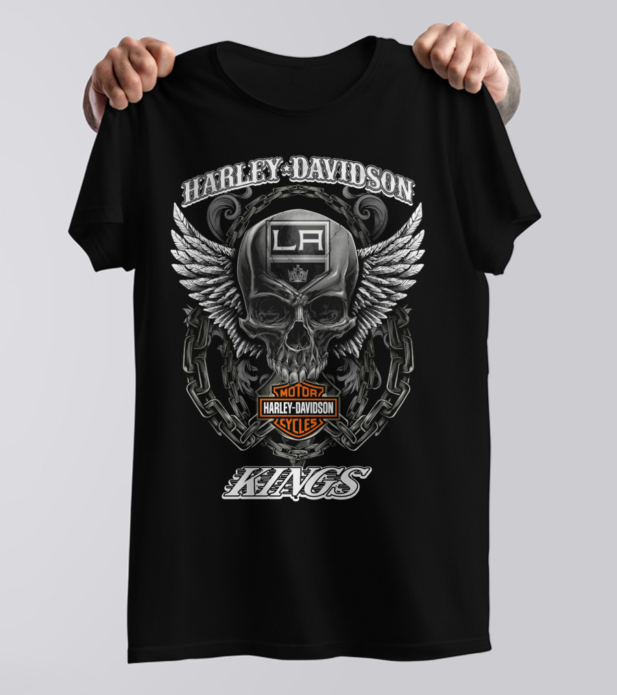 Harley Davidson La Skull Kings Nhl Los Angeles T-Shirt
