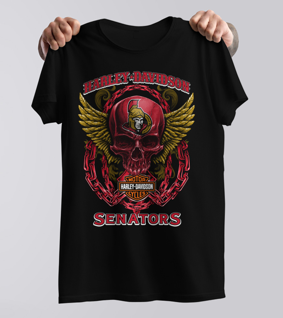 Harley Davidson Motorcycles Senators Ottawa Nhl T-Shirt