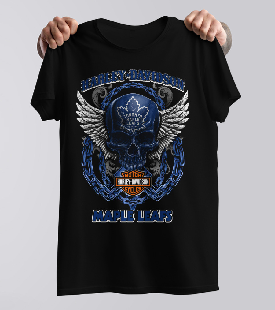 Harley Davidson Toronto Maple Leafs Motor Cycles Maple Leafs T-Shirt