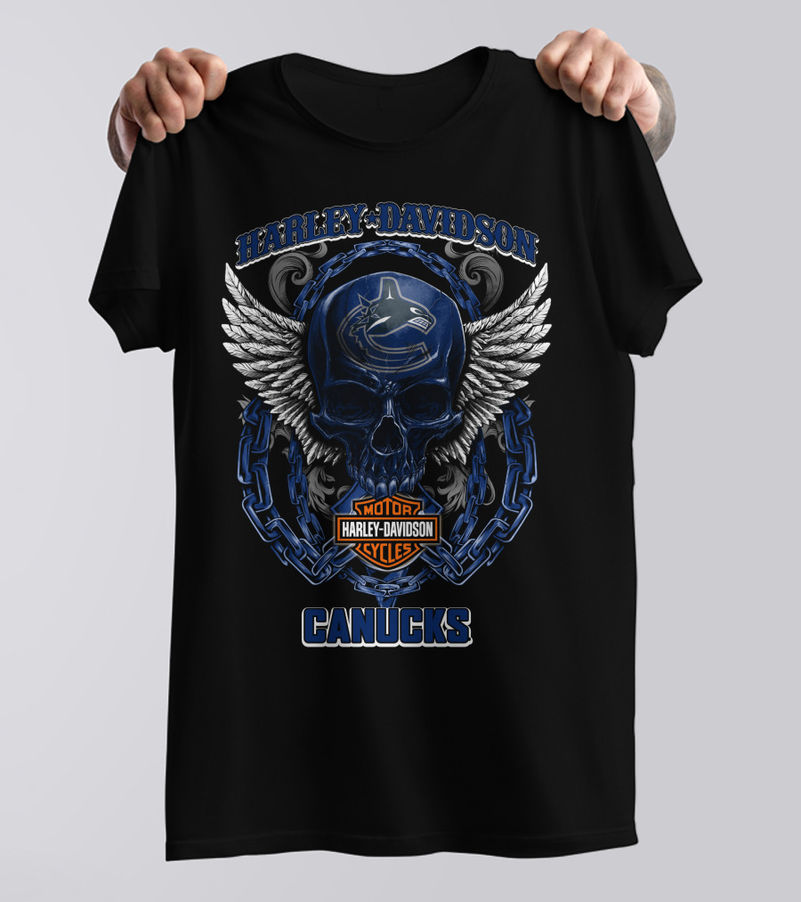 Harley Davidson Canucks Nhl Vancouver Canucks Skull T-Shirt