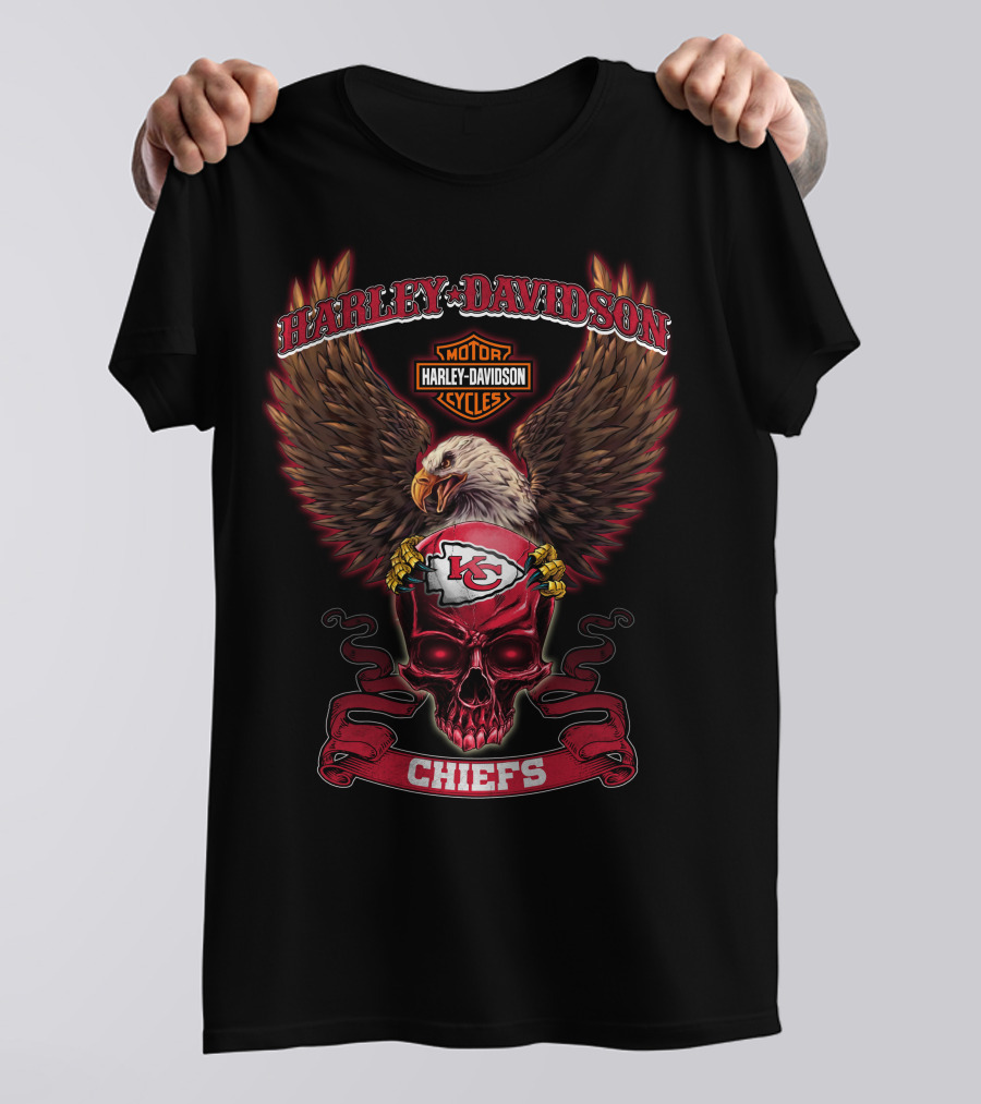 Harley Davidson Motor Cycles Kansas City Chiefs Chiefs Nfl T-Shirt