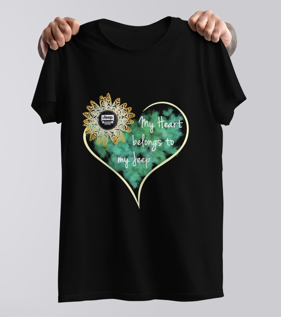 My Heart Belongs To My Jeep Sunflower T-Shirt
