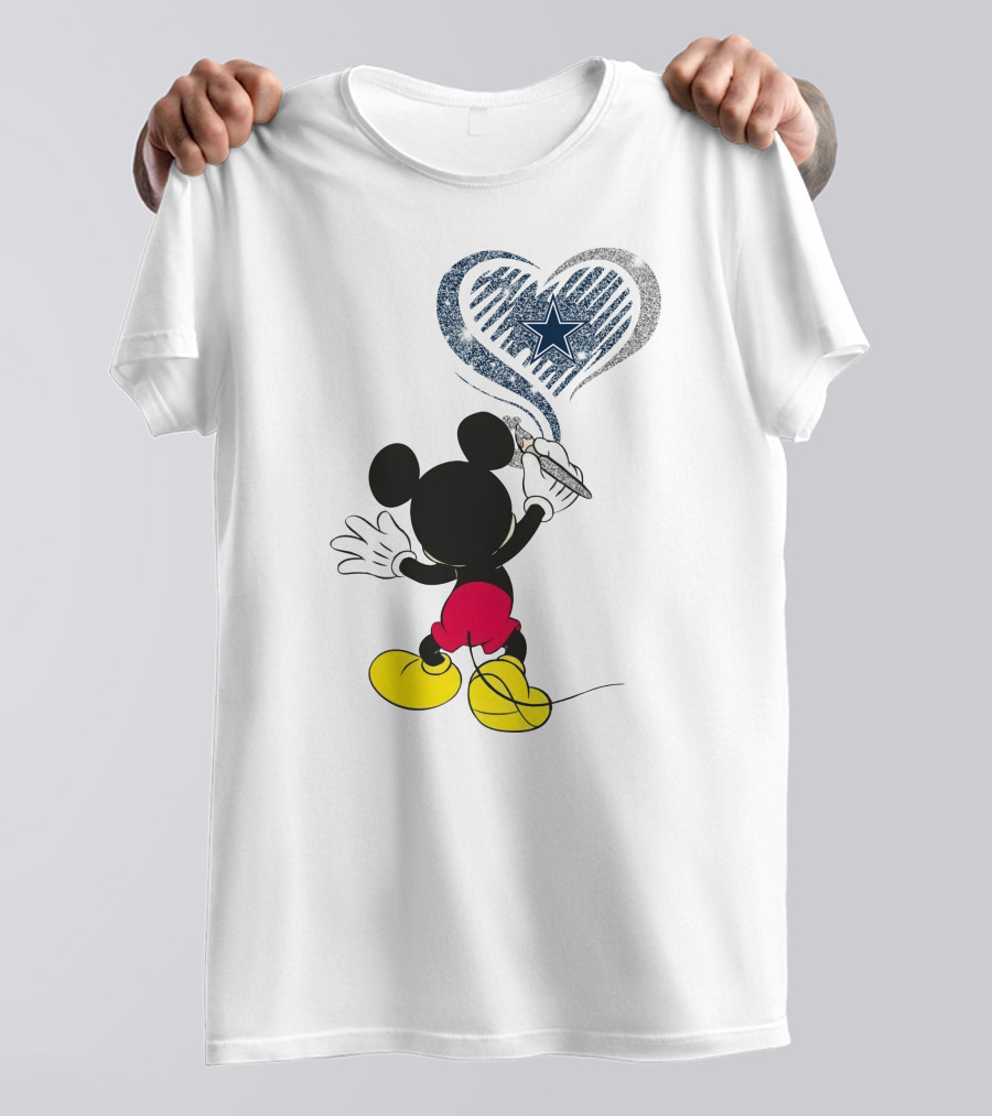 09-Dallas Cowboys Mickey Heart T-Shirt
